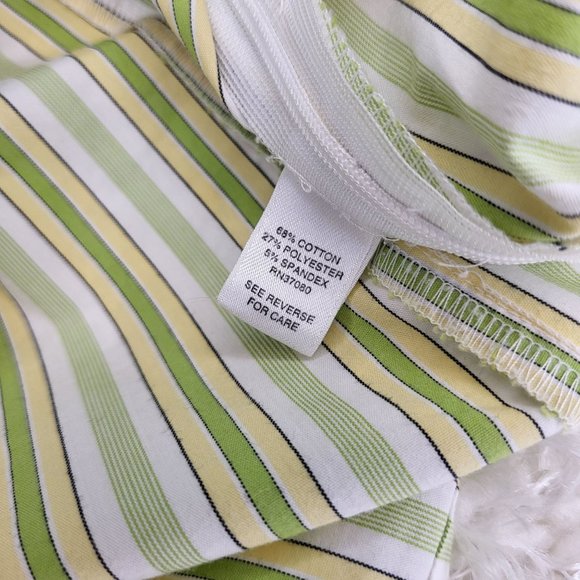 CATO Women's Button Blouse, Green & Yellow, Large - Picture 7 of 7